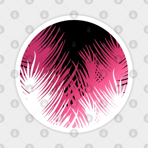 Flamingo Leaves Magnet by Swadeillustrations